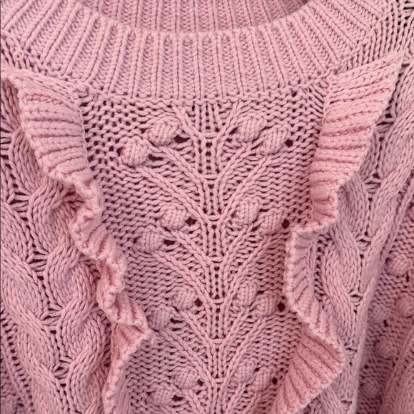 Pink Ruffled Knit Sweater - Picture 3 of 8